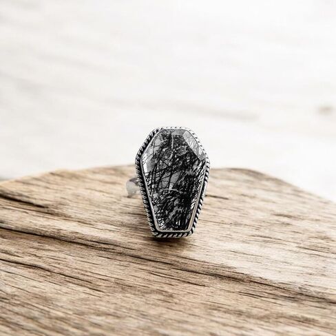 925 Sterling Silver Handmade Coffin Shape Designer Statement Ring For Women By Silverekh in Kuwait