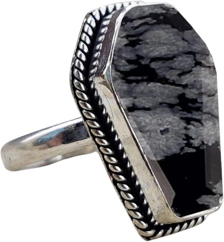 925 Sterling Silver Handmade Coffin Shape Designer Statement Ring For Women By Silverekh in Kuwait