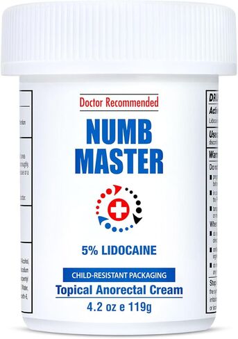 Numb Master 5% Lidocaine Numbing Cream, Maximum Strength Fast Acting Pain Relief Cream 4.2 Oz, Long Lasting Topical Anesthetic Cream with Aloe Vera, Vitamin E for Relief of Pain, Burning and Soreness in Kuwait