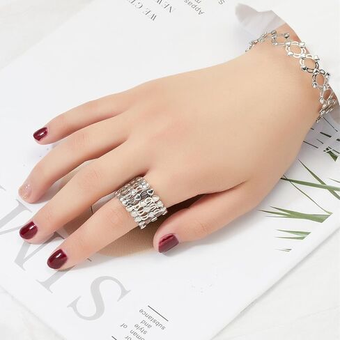 Expandable Ring Bracelet Folding Retractable Adjustable Transform Flexible Statement 2 in 1 Bracelets Ring Unique Jewelry Gifts in Saudi Arabia