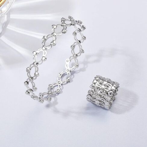 Expandable Ring Bracelet Folding Retractable Adjustable Transform Flexible Statement 2 in 1 Bracelets Ring Unique Jewelry Gifts in Saudi Arabia