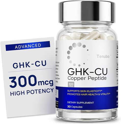 GHK-Cu Copper Peptide Capsules 300mcg, Liposomal Formula, Skin Elasticity Collagen Support and Hair Health, Vegan, 30 Count in Kuwait