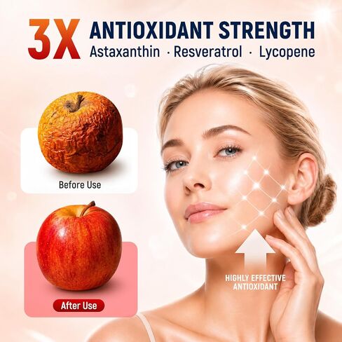 Astaxanthin 24mg with Resveratrol & Lycopene, 3-in-1 Liposome Antioxidant Complex with MCT Oil for Skin, Eye, Heart, Immune & Healthy Aging Support | Non-GMO, Gluten Free,No Soy-150 Softgels in Saudi Arabia