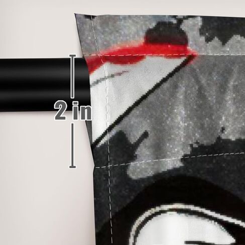 Funnytree Fright Call Window Curtains Horror Film Drapes Bedroom Home Room Decor Durable Fabric Machine Washable 82" X 84" SC00412-013 in Kuwait