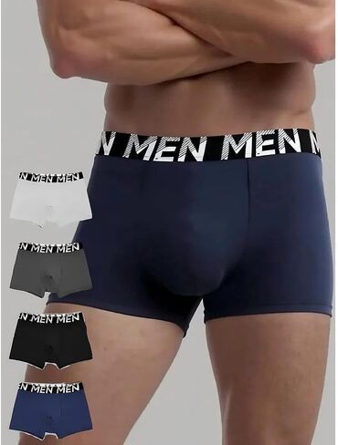Men's Underwear Boxer Briefs Anti-Chafing Elastic Waisted Soft Stretch Comfortable Underwear for Men 4 Pcs in Kuwait