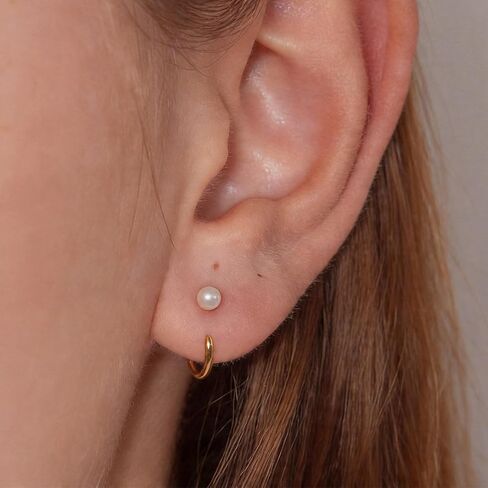 Backless Earrings for Women Half Hoop No Back Tiny Twist Lightweight Pearl Star Moon Heart Bow Turquoise Earrings Poke Free Stay Close Earring Minimalist Half Hoop Jewelry Gift Cartilage Comfort Fit Sleep Jewelry in Kuwait