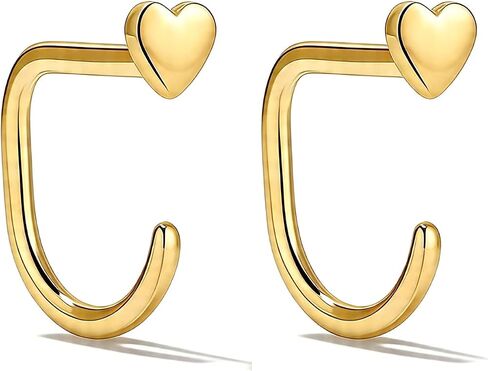 Backless Earrings for Women Half Hoop No Back Tiny Twist Lightweight Pearl Star Moon Heart Bow Turquoise Earrings Poke Free Stay Close Earring Minimalist Half Hoop Jewelry Gift Cartilage Comfort Fit Sleep Jewelry in Kuwait