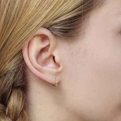 14K Gold Earrings for Women 14K Gold Hoop Earrings for Women Gold Hoop Earring for Womens Hoops Sleek Thin Silhouette with Modern Simplicity Hoops Earring for Womens 12/14/16/18/20/25/30mm in Kuwait