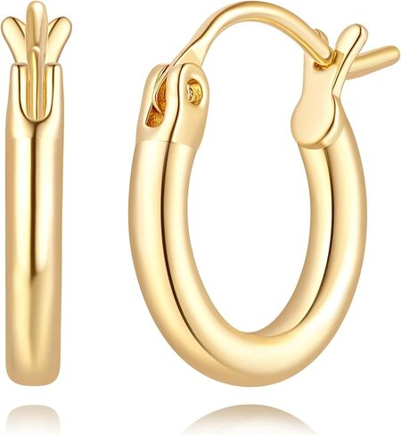 14K Gold Earrings for Women 14K Gold Hoop Earrings for Women Gold Hoop Earring for Womens Hoops Sleek Thin Silhouette with Modern Simplicity Hoops Earring for Womens 12/14/16/18/20/25/30mm in Kuwait
