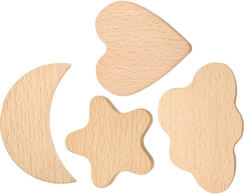 VILLCASE 4pcs Cartoon Wooden Drawer Knobs and Cabinet Pull Knobs for ’ Furniture, Single Hole Wood Handles with Star, Cloud, Moon, and Heart Designs for Nursery and ’s Room in Kuwait