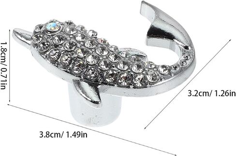 4pcs Metallic Dolphin-Shaped Drawer Pull Handles with Screws, Nautical Ocean Theme Room Furniture Knobs for Cupboard Wardrobe Cabinet Drawers in Kuwait