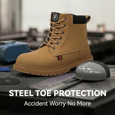 ANGRYRAM Steel Toe Boots for Men Women Comfortable Waterproof Construction Work Boots for Men Women Slip Resistant Lightweight Safety Shoes Botas de Trabajo Seguridad para Hombre in Saudi Arabia