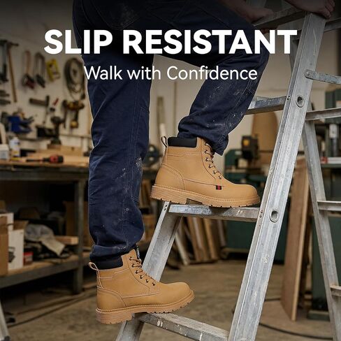 ANGRYRAM Steel Toe Boots for Men Women Comfortable Waterproof Construction Work Boots for Men Women Slip Resistant Lightweight Safety Shoes Botas de Trabajo Seguridad para Hombre in Saudi Arabia