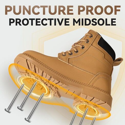 ANGRYRAM Steel Toe Boots for Men Women Comfortable Waterproof Construction Work Boots for Men Women Slip Resistant Lightweight Safety Shoes Botas de Trabajo Seguridad para Hombre in Saudi Arabia