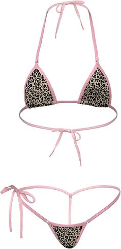 Dadress Mini Bikini Set 2 Piece Leopard Print Swimwear G-String Bottom Sexy Swimsuit Micro Seductive Exotic Wear for Women in Saudi Arabia