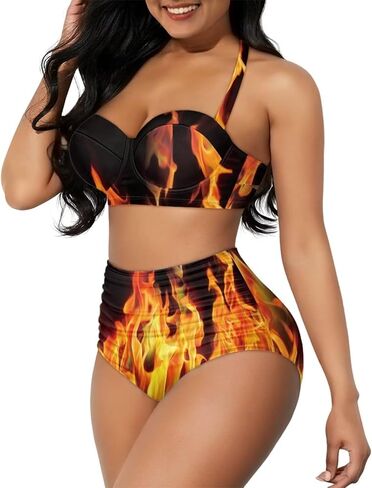 Talayituse Bikini Set for Women Plus Size Two Piece Bathing Suits High Waisted Swimsuit Tummy Control Swimwear Beachwear in Saudi Arabia