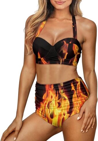 Talayituse Bikini Set for Women Plus Size Two Piece Bathing Suits High Waisted Swimsuit Tummy Control Swimwear Beachwear in Saudi Arabia