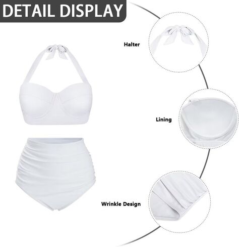 Talayituse Bikini Set for Women Plus Size Two Piece Bathing Suits High Waisted Swimsuit Tummy Control Swimwear Beachwear in Saudi Arabia