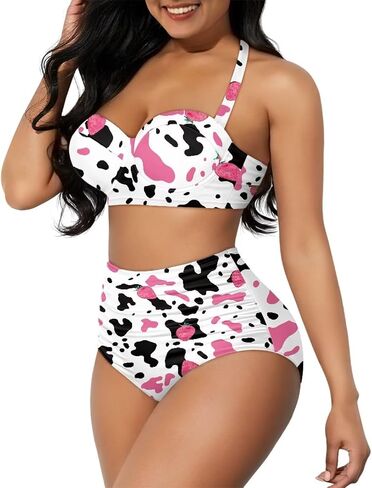 Talayituse Bikini Set for Women Plus Size Two Piece Bathing Suits High Waisted Swimsuit Tummy Control Swimwear Beachwear in Saudi Arabia