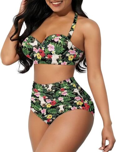 Talayituse Bikini Set for Women Plus Size Two Piece Bathing Suits High Waisted Swimsuit Tummy Control Swimwear Beachwear in Saudi Arabia