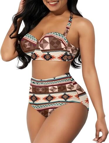 Talayituse Bikini Set for Women Plus Size Two Piece Bathing Suits High Waisted Swimsuit Tummy Control Swimwear Beachwear in Saudi Arabia