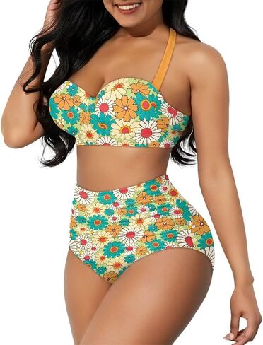 Talayituse Bikini Set for Women Plus Size Two Piece Bathing Suits High Waisted Swimsuit Tummy Control Swimwear Beachwear in Saudi Arabia