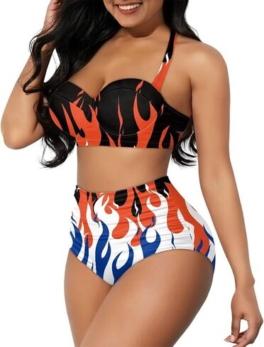 Talayituse Bikini Set for Women Plus Size Two Piece Bathing Suits High Waisted Swimsuit Tummy Control Swimwear Beachwear in Saudi Arabia