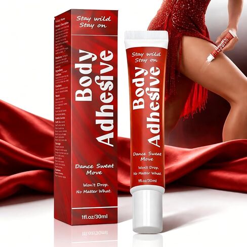 Liquid Body Glue for Clothes,Fashion Glue Tape, Clothing Glue that Holds All Day for Dancers, Women's Bras, Wigs, Stockings, Durable Waterproof Clutch Glue for Skin, Butt, Boob, Shoulder (30ml) in Saudi Arabia