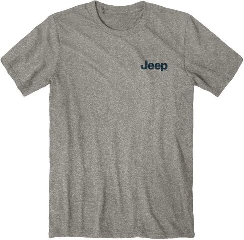 تي شيرت Jeep USA 1، تي شيرت خفيف الوزن مع العلم الأمريكي للرجال والنساء، رمادي، مقاس XX-Large - مرخص رسميًا in Kuwait