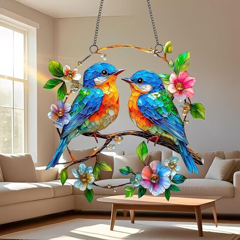 Acryl-Sonnenfänger Zum Aufhängen, Hanging Window Decor Pendant Hummingbird Pendant - Colorful Window Decoration,Sun Catchers Indoor Wall Art Home Decor Gift for Women Mom Bird Lovers in Kuwait