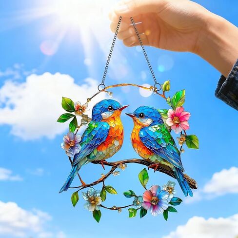 Acryl-Sonnenfänger Zum Aufhängen, Hanging Window Decor Pendant Hummingbird Pendant - Colorful Window Decoration,Sun Catchers Indoor Wall Art Home Decor Gift for Women Mom Bird Lovers in Kuwait