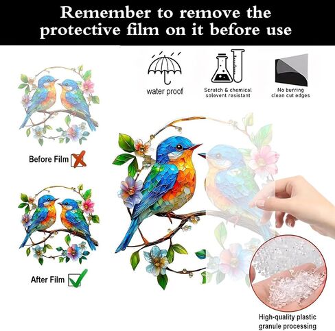 Acryl-Sonnenfänger Zum Aufhängen, Hanging Window Decor Pendant Hummingbird Pendant - Colorful Window Decoration,Sun Catchers Indoor Wall Art Home Decor Gift for Women Mom Bird Lovers in Kuwait