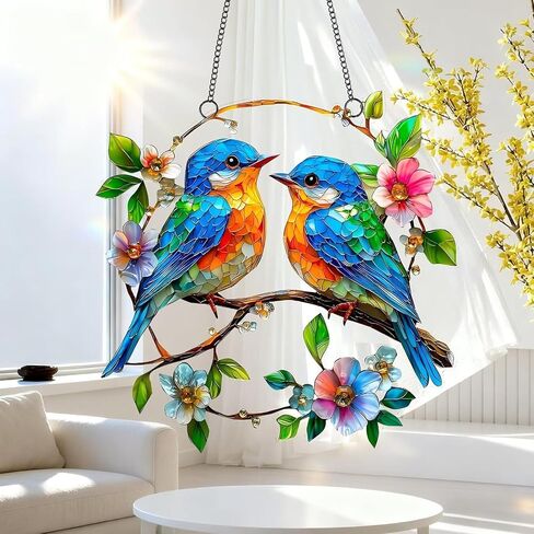 Acryl-Sonnenfänger Zum Aufhängen, Hanging Window Decor Pendant Hummingbird Pendant - Colorful Window Decoration,Sun Catchers Indoor Wall Art Home Decor Gift for Women Mom Bird Lovers in Kuwait