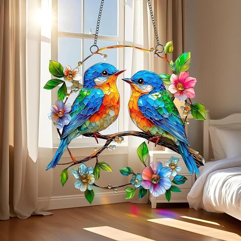 Acryl-Sonnenfänger Zum Aufhängen, Hanging Window Decor Pendant Hummingbird Pendant - Colorful Window Decoration,Sun Catchers Indoor Wall Art Home Decor Gift for Women Mom Bird Lovers in Kuwait