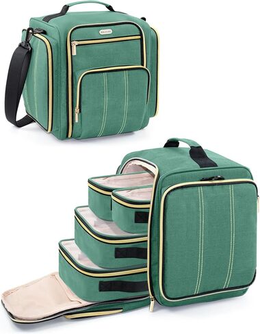 BALULHG Large Travel Makeup Bag - Cosmetic Organizer with 4 Removable transparent Inner Pockets, Multi-functional Toiletry Bag for Accessories & Brushes, Women's Beauty Case,Patent Pending in Saudi Arabia