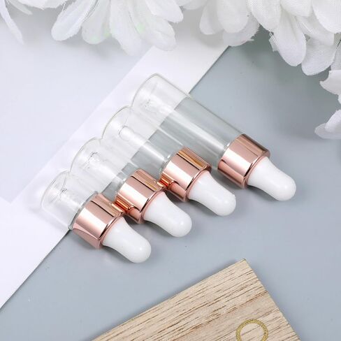 8 Pack Eye Dropper Bottle Rose for Essential Oils Mini Dropper Bottle Glass Vials Bottles Empty Travel Oil Droppings Bottles with Cap for Essence Liquid Cosmetic Containers (2ml, 3ml, 4ml, 5ml) in Saudi Arabia