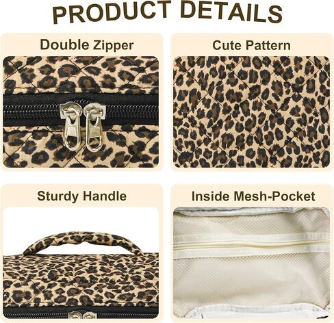 GISMTR 4Pcs Quilted Makeup Bag Set Cute Floral Cosmetic Bag Cotton Coquette Make up Bag Aesthetic Travel Toiletry Bag for Women Girls in Saudi Arabia