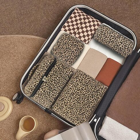 GISMTR 4Pcs Quilted Makeup Bag Set Cute Floral Cosmetic Bag Cotton Coquette Make up Bag Aesthetic Travel Toiletry Bag for Women Girls in Saudi Arabia