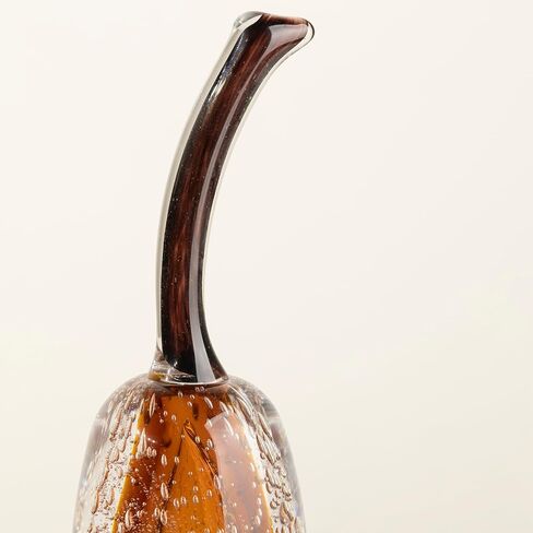Glass Fruit Pear Statues Home Decor Modern Style Figurine Decorative Ornaments for Living Room, Shelf Decor, Office Desktop, Cabinets (Amber Pear Ornament) in Kuwait
