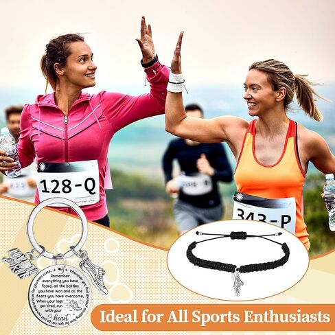 64 Pcs Track and Field Gift Bulk Include Adjustable Running Bracelets Keychains and Cards Cross Country Running Bracelets Bulk Marathon Runner Gifts Running Lover Gift for Women Men Adult Training in Saudi Arabia