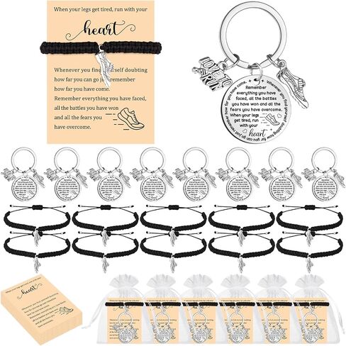 64 Pcs Track and Field Gift Bulk Include Adjustable Running Bracelets Keychains and Cards Cross Country Running Bracelets Bulk Marathon Runner Gifts Running Lover Gift for Women Men Adult Training in Saudi Arabia