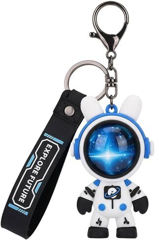 2PCS Astronaut Keychain Cute Anime Keychains Standing Bear Charms Key Chain Cool Creative Universe Pilot Keychain for Boy in Kuwait