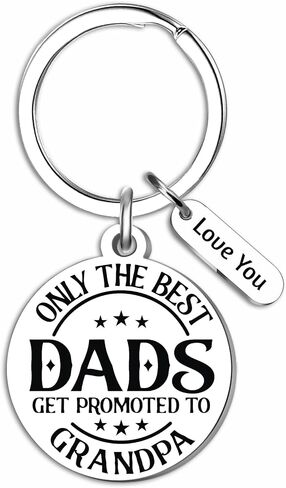Promoted To Grandpa 2026 Keychain Fathers Day Gifs for Grandfather Pregnancy Announcement for Grandpa First Time Grandfather Gifts for Men in Saudi Arabia