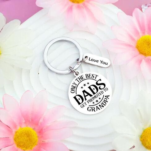 Promoted To Grandpa 2026 Keychain Fathers Day Gifs for Grandfather Pregnancy Announcement for Grandpa First Time Grandfather Gifts for Men in Saudi Arabia