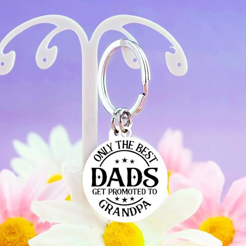 Promoted To Grandpa 2026 Keychain Fathers Day Gifs for Grandfather Pregnancy Announcement for Grandpa First Time Grandfather Gifts for Men in Saudi Arabia
