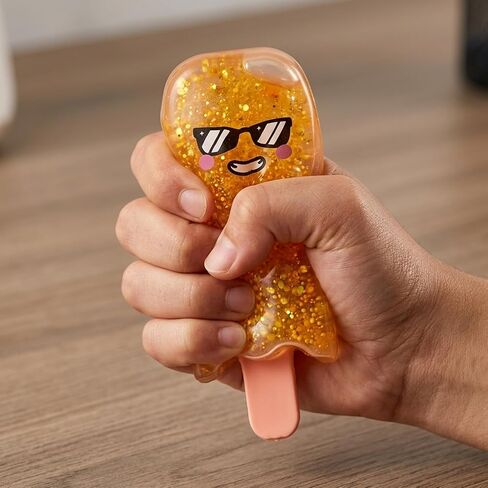 Gel Sugar Squishies Ice Cream Popsicle Squishy, Ice Cream Squeeze Squishy Sensory Tool for Mood Relief and Focus, Soft and Durable Orange Popsicle Design in Saudi Arabia