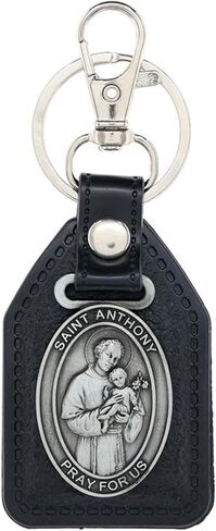 Needzo Saint Anthony Keychain, Religious Key Tag with Lobster Clasp, Keepsake Gift, 3 3/4 Inches in Kuwait
