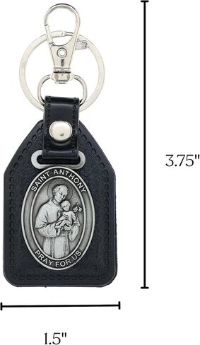 Needzo Saint Anthony Keychain, Religious Key Tag with Lobster Clasp, Keepsake Gift, 3 3/4 Inches in Kuwait