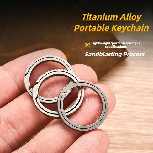 1 Pcs Key Rings for Keychains, Carabiner Keychain Ring Titanium Key Rings Heavy Duty Round Split Ring for Men and Women (2.3cm) in Kuwait