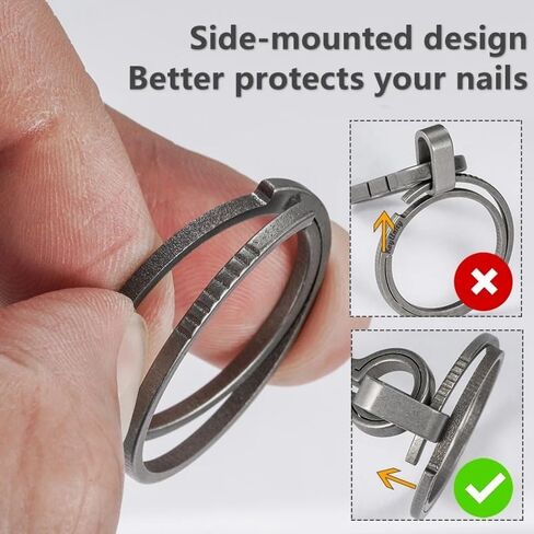 1 Pcs Key Rings for Keychains, Carabiner Keychain Ring Titanium Key Rings Heavy Duty Round Split Ring for Men and Women (2.3cm) in Kuwait